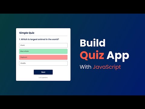 How To Make Quiz App Using JavaScript | Build Quiz App With HTML CSS &amp; JavaScript